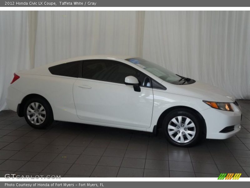 Taffeta White / Gray 2012 Honda Civic LX Coupe