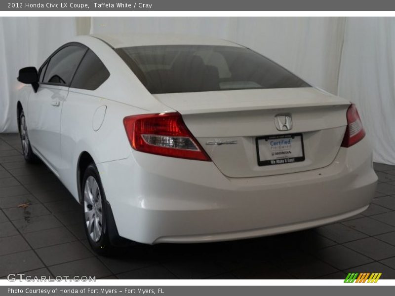Taffeta White / Gray 2012 Honda Civic LX Coupe