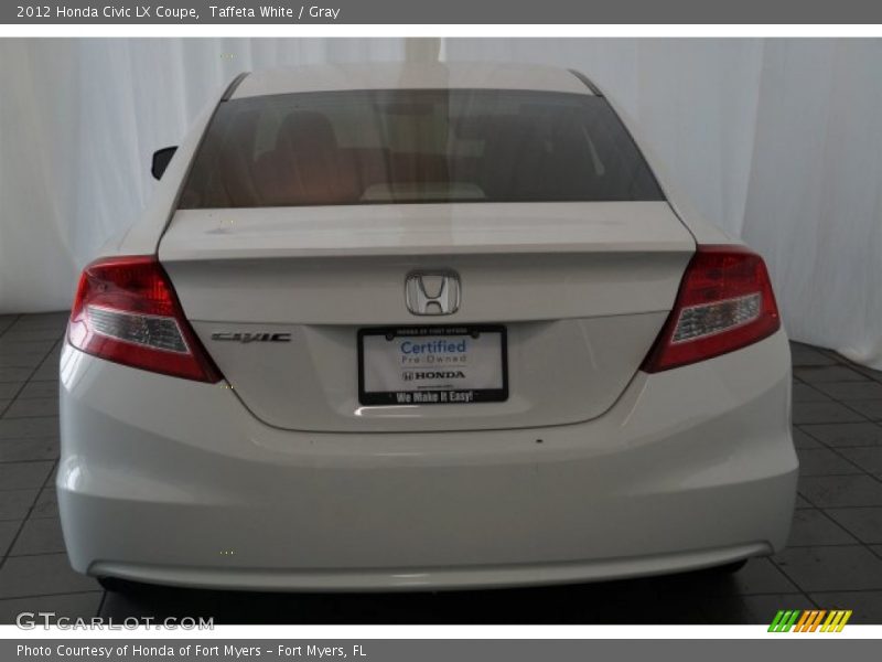 Taffeta White / Gray 2012 Honda Civic LX Coupe