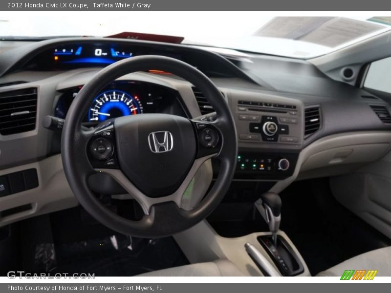 Taffeta White / Gray 2012 Honda Civic LX Coupe
