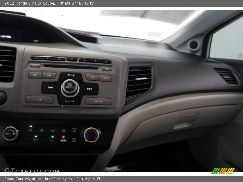 Taffeta White / Gray 2012 Honda Civic LX Coupe