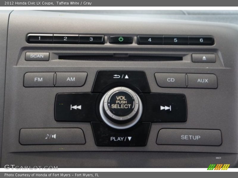 Taffeta White / Gray 2012 Honda Civic LX Coupe