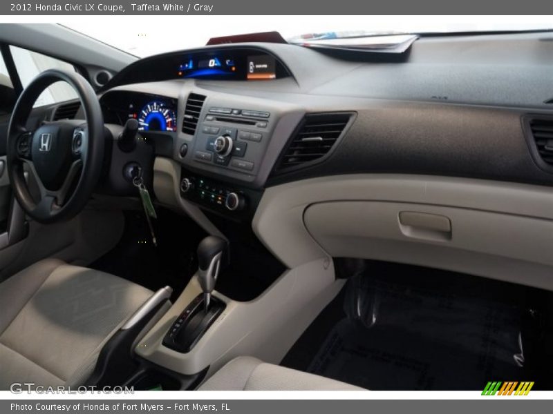 Taffeta White / Gray 2012 Honda Civic LX Coupe