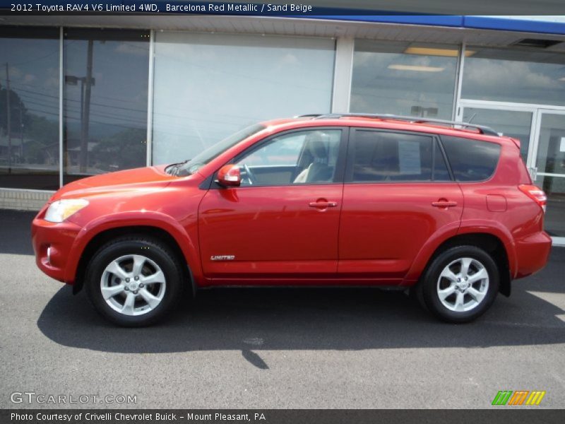 Barcelona Red Metallic / Sand Beige 2012 Toyota RAV4 V6 Limited 4WD