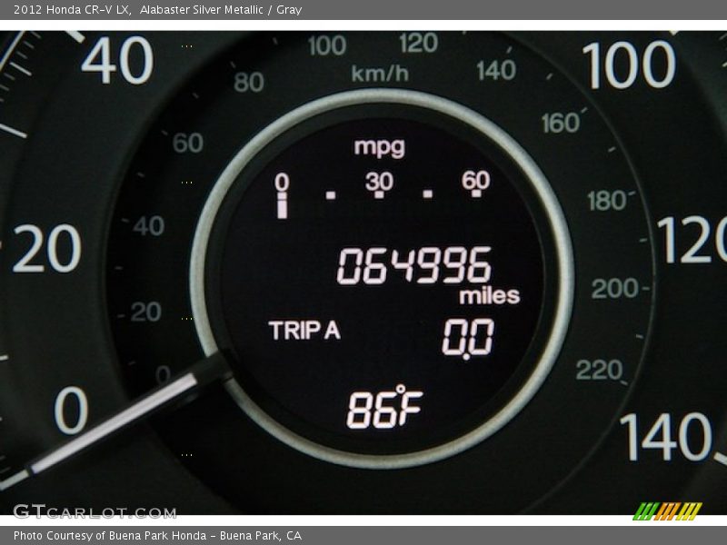 Alabaster Silver Metallic / Gray 2012 Honda CR-V LX