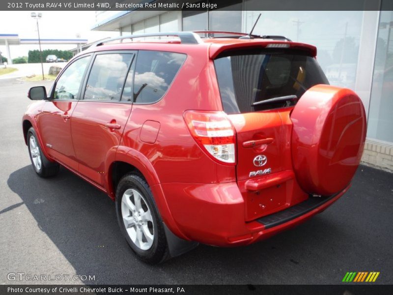 Barcelona Red Metallic / Sand Beige 2012 Toyota RAV4 V6 Limited 4WD