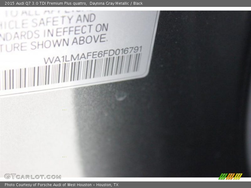 Daytona Gray Metallic / Black 2015 Audi Q7 3.0 TDI Premium Plus quattro