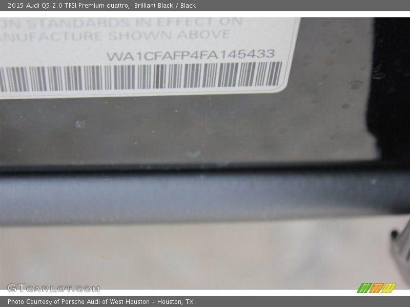 Brilliant Black / Black 2015 Audi Q5 2.0 TFSI Premium quattro
