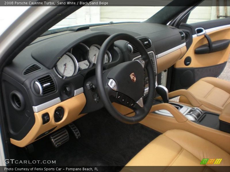 Sand White / Black/Sand Beige 2008 Porsche Cayenne Turbo