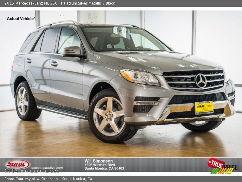 Paladium Silver Metallic / Black 2015 Mercedes-Benz ML 350