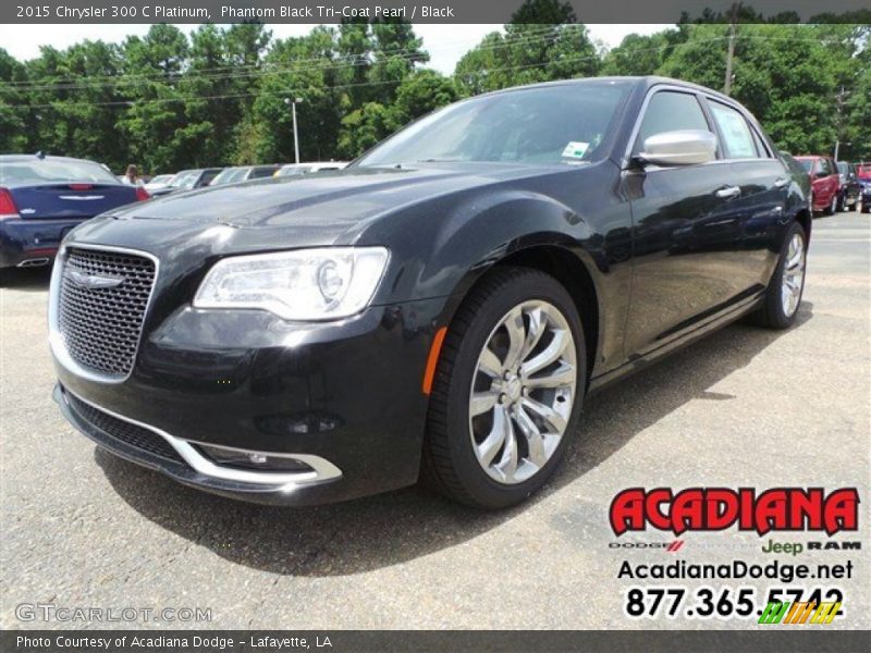 Phantom Black Tri-Coat Pearl / Black 2015 Chrysler 300 C Platinum