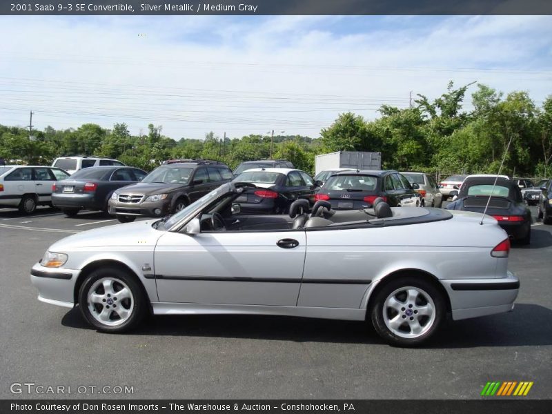 Silver Metallic / Medium Gray 2001 Saab 9-3 SE Convertible