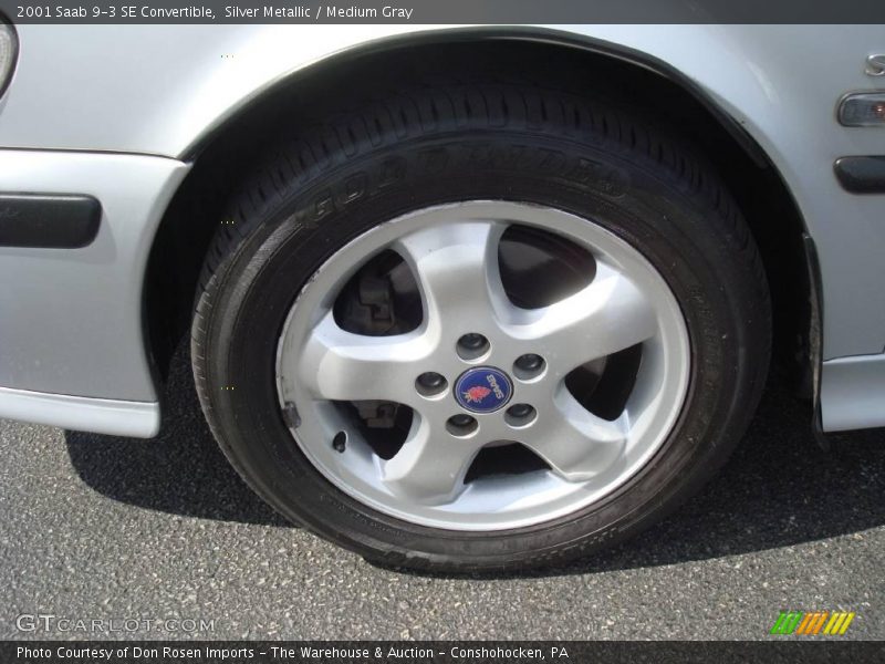 Silver Metallic / Medium Gray 2001 Saab 9-3 SE Convertible