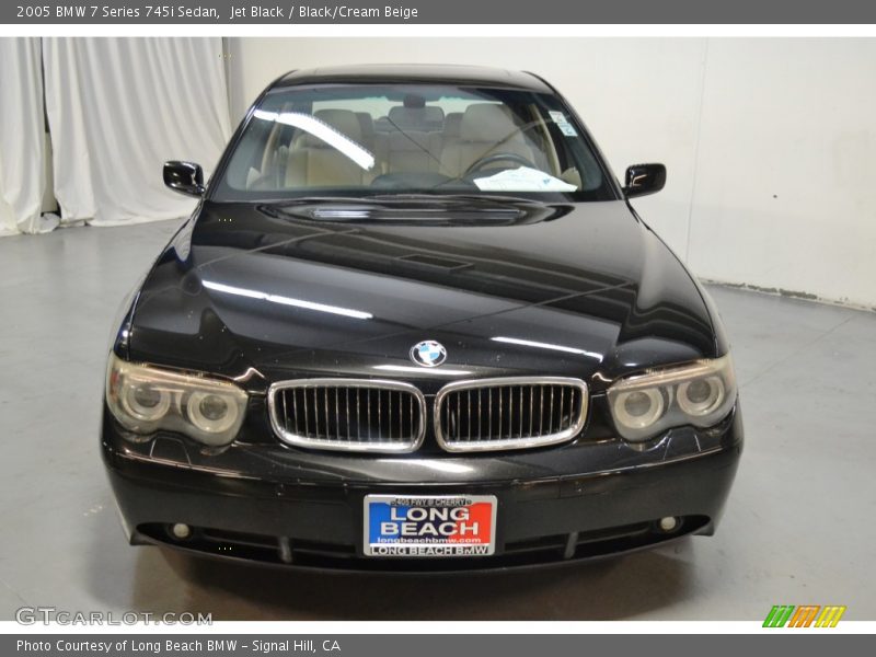Jet Black / Black/Cream Beige 2005 BMW 7 Series 745i Sedan