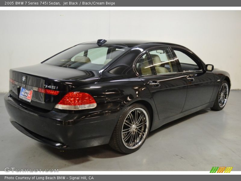 Jet Black / Black/Cream Beige 2005 BMW 7 Series 745i Sedan