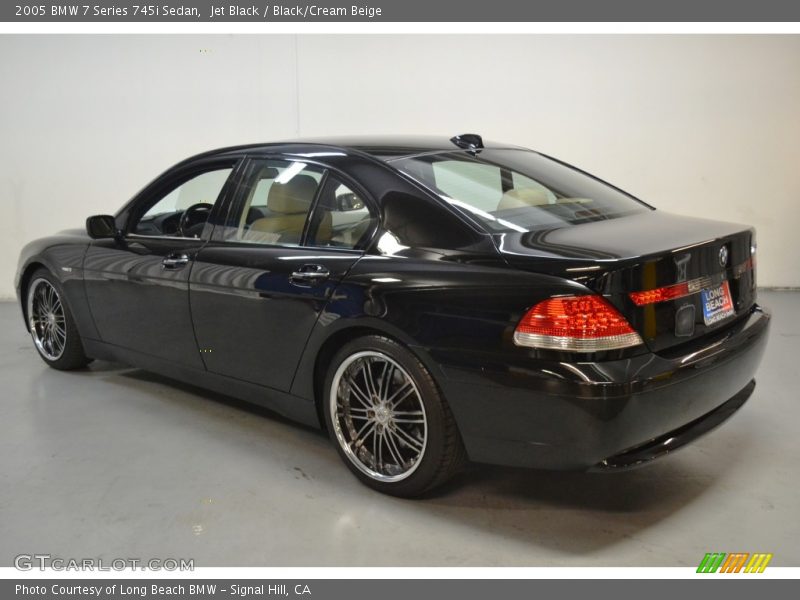 Jet Black / Black/Cream Beige 2005 BMW 7 Series 745i Sedan