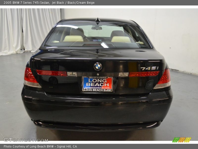Jet Black / Black/Cream Beige 2005 BMW 7 Series 745i Sedan