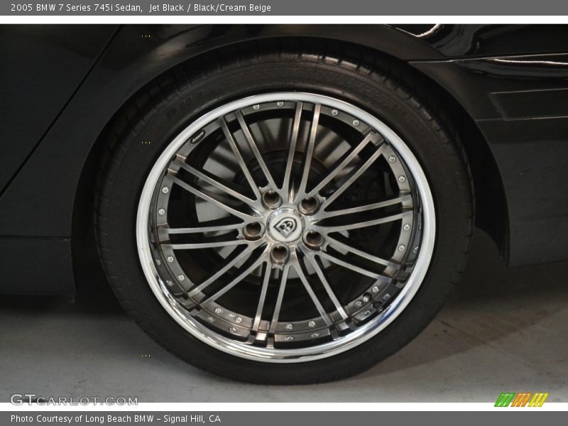 Jet Black / Black/Cream Beige 2005 BMW 7 Series 745i Sedan