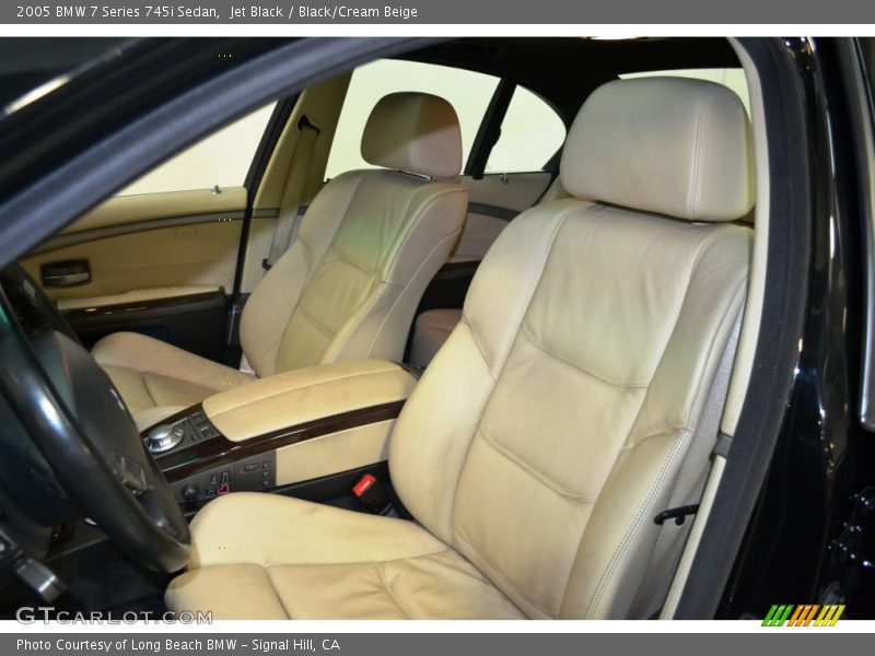 Jet Black / Black/Cream Beige 2005 BMW 7 Series 745i Sedan
