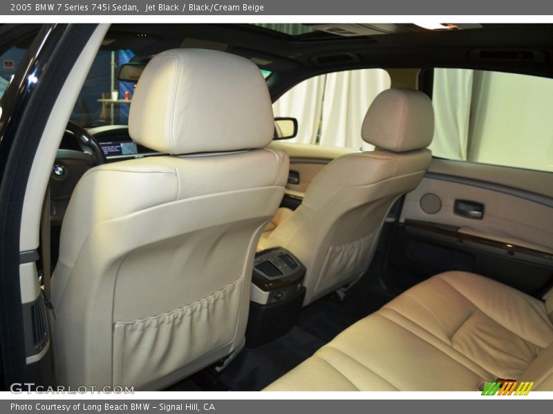 Jet Black / Black/Cream Beige 2005 BMW 7 Series 745i Sedan