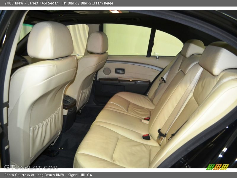 Jet Black / Black/Cream Beige 2005 BMW 7 Series 745i Sedan