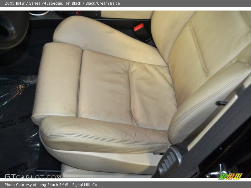 Jet Black / Black/Cream Beige 2005 BMW 7 Series 745i Sedan