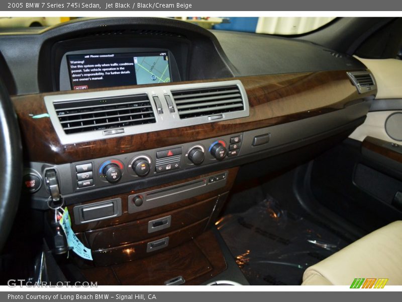 Jet Black / Black/Cream Beige 2005 BMW 7 Series 745i Sedan
