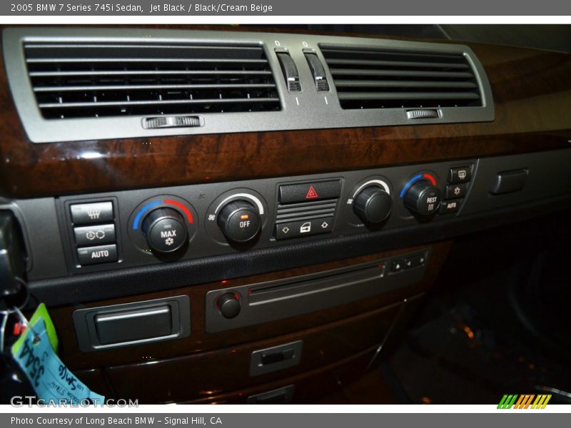Jet Black / Black/Cream Beige 2005 BMW 7 Series 745i Sedan