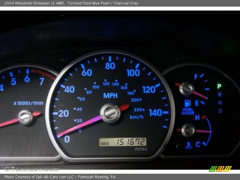 Torched Steel Blue Pearl / Charcoal Gray 2004 Mitsubishi Endeavor LS AWD