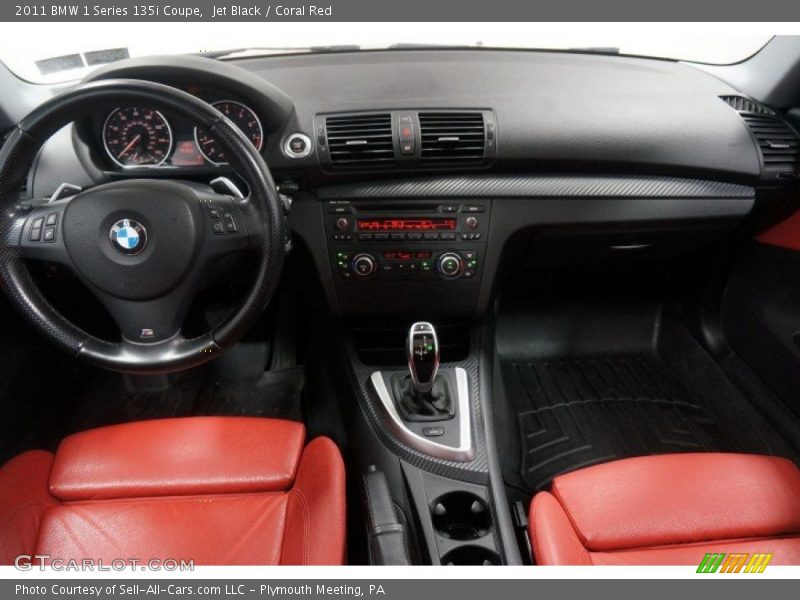 Jet Black / Coral Red 2011 BMW 1 Series 135i Coupe