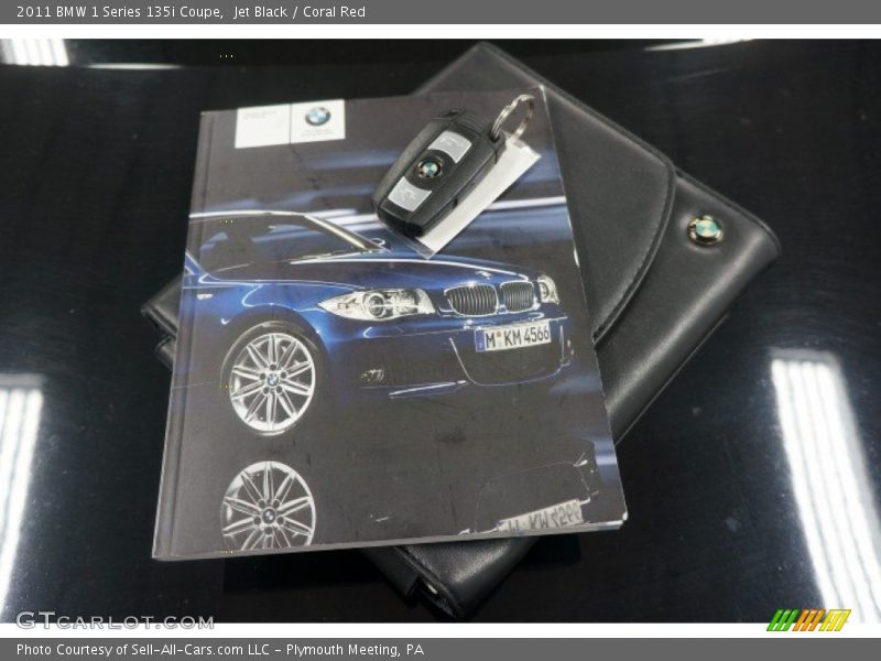 Jet Black / Coral Red 2011 BMW 1 Series 135i Coupe