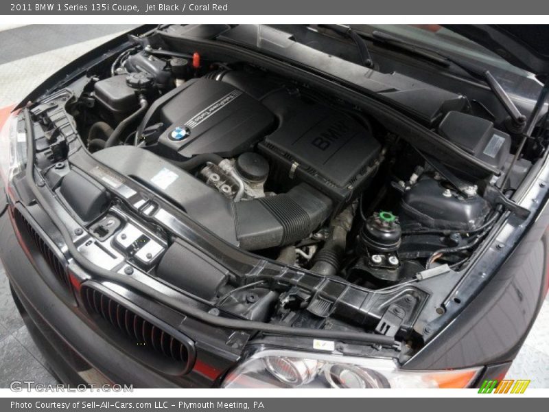 Jet Black / Coral Red 2011 BMW 1 Series 135i Coupe