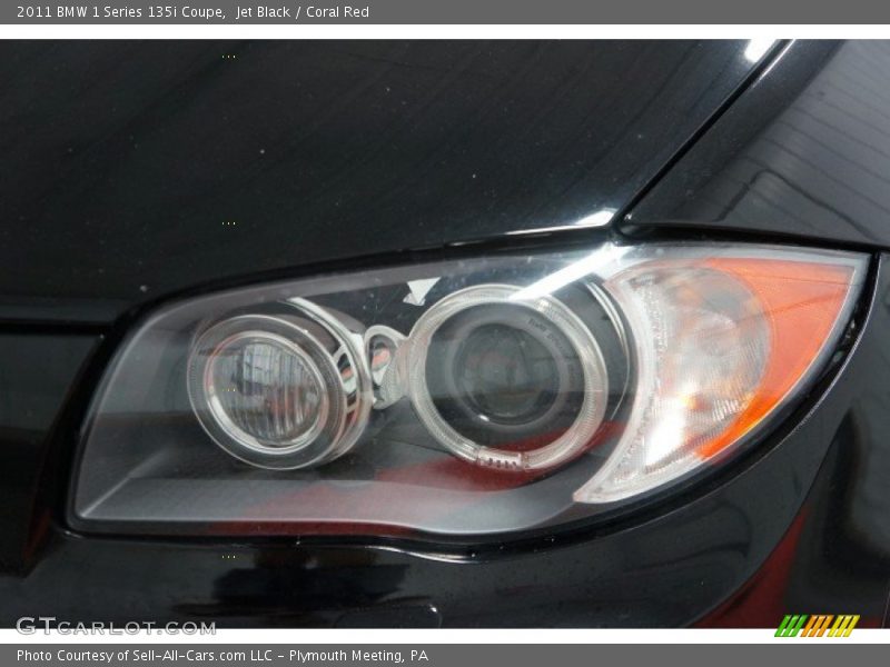 Jet Black / Coral Red 2011 BMW 1 Series 135i Coupe