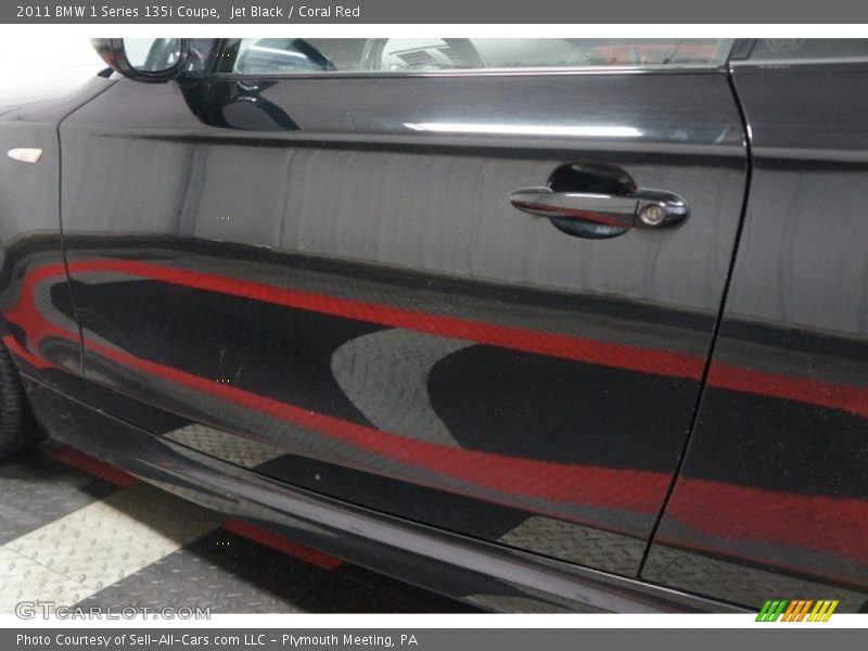 Jet Black / Coral Red 2011 BMW 1 Series 135i Coupe
