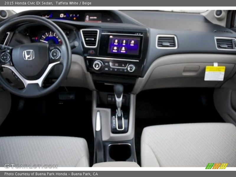 Taffeta White / Beige 2015 Honda Civic EX Sedan