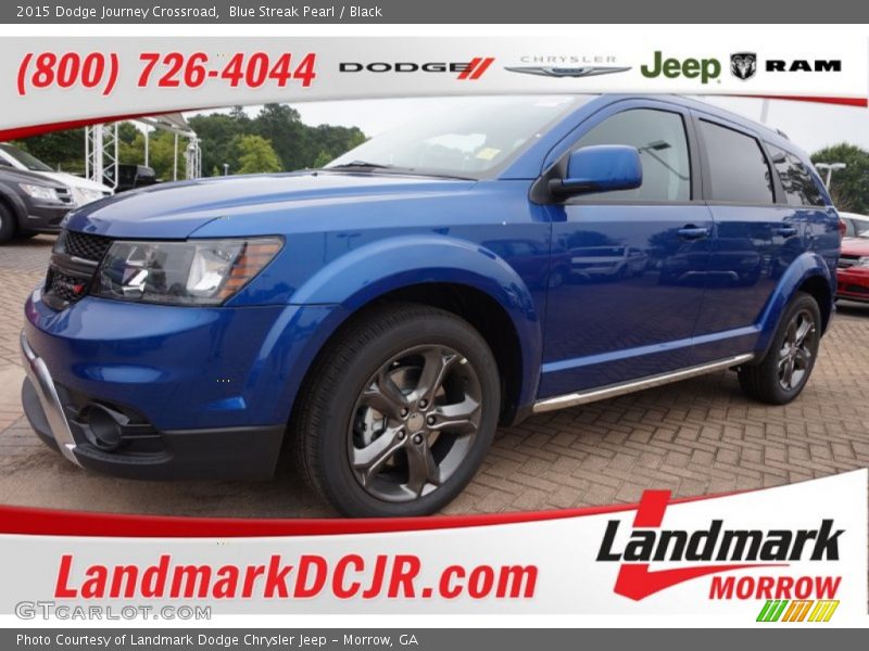 Blue Streak Pearl / Black 2015 Dodge Journey Crossroad