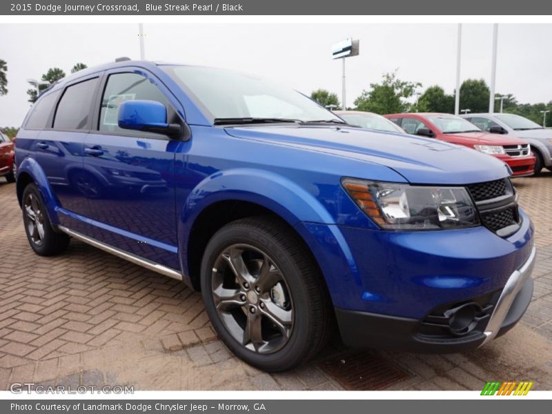 Blue Streak Pearl / Black 2015 Dodge Journey Crossroad