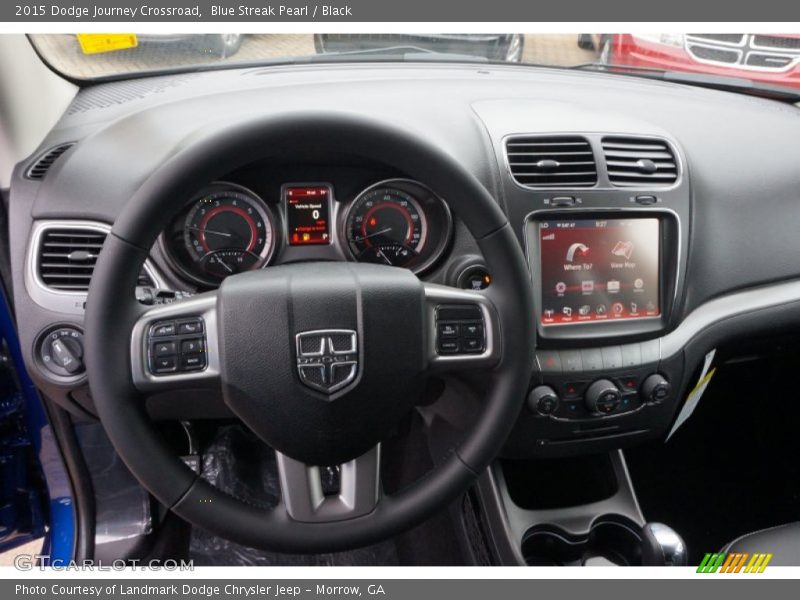 Blue Streak Pearl / Black 2015 Dodge Journey Crossroad
