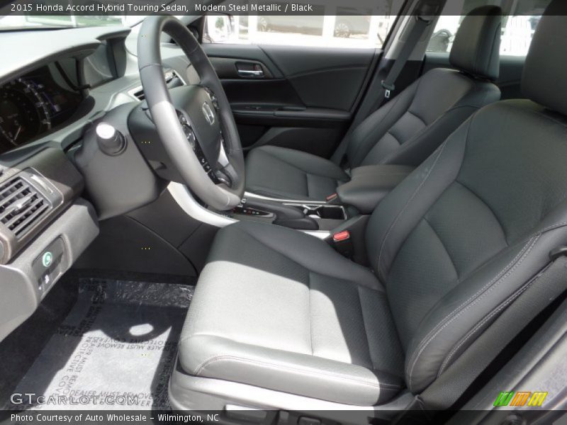 Modern Steel Metallic / Black 2015 Honda Accord Hybrid Touring Sedan