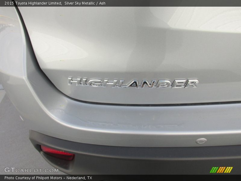 Silver Sky Metallic / Ash 2015 Toyota Highlander Limited