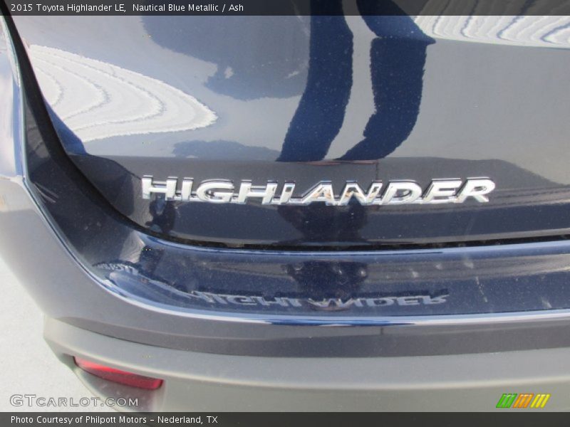 Nautical Blue Metallic / Ash 2015 Toyota Highlander LE