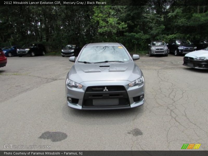 Mercury Gray / Black Recaro 2012 Mitsubishi Lancer Evolution GSR