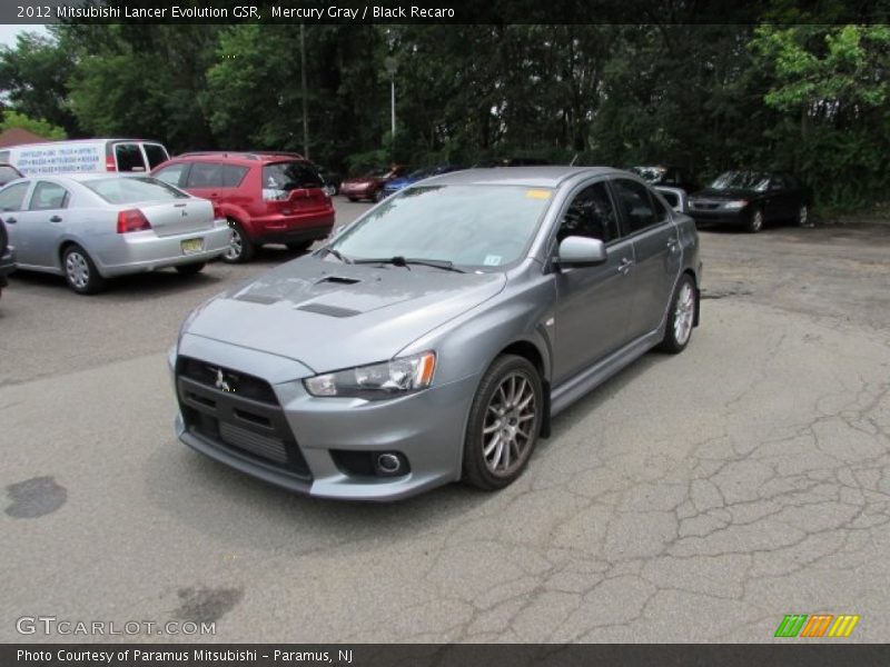 Mercury Gray / Black Recaro 2012 Mitsubishi Lancer Evolution GSR