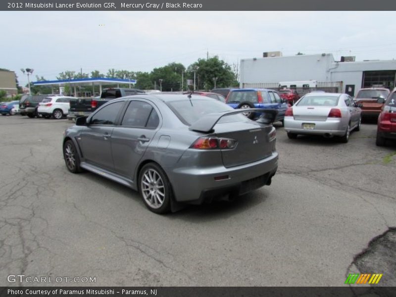 Mercury Gray / Black Recaro 2012 Mitsubishi Lancer Evolution GSR