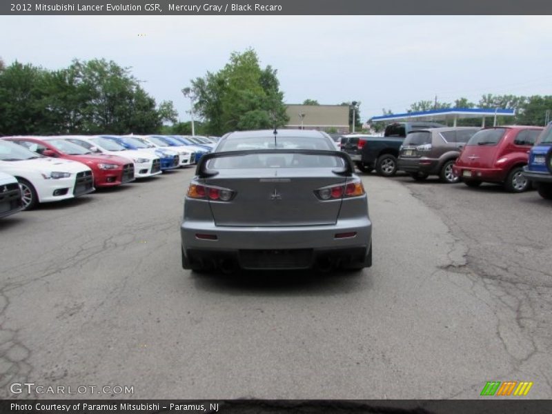 Mercury Gray / Black Recaro 2012 Mitsubishi Lancer Evolution GSR