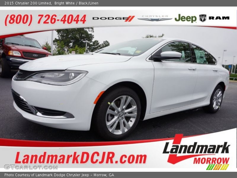 Bright White / Black/Linen 2015 Chrysler 200 Limited