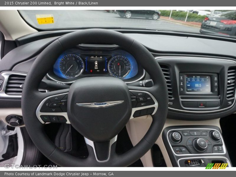 Bright White / Black/Linen 2015 Chrysler 200 Limited