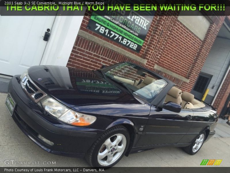 Midnight Blue / Warm Beige 2001 Saab 9-3 SE Convertible