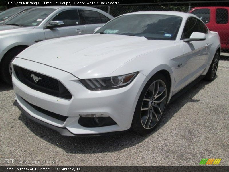 Oxford White / Dark Saddle 2015 Ford Mustang GT Premium Coupe