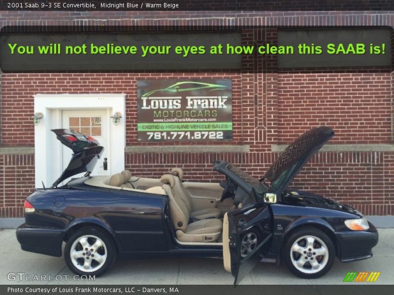 Midnight Blue / Warm Beige 2001 Saab 9-3 SE Convertible